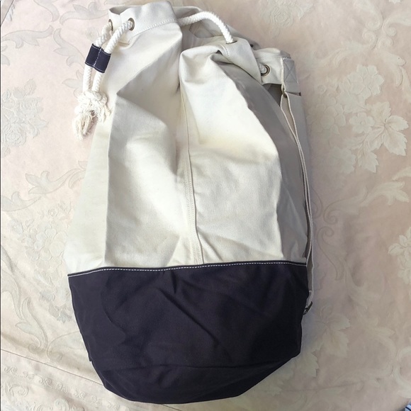 Lands' End Handbags - Lands’ End Navy Canvas Laundry Duffle Bag